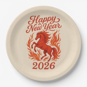 Red Horse 2026 Paper Plate