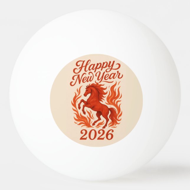 Red Horse 2026 Ping Pong Ball (Front)