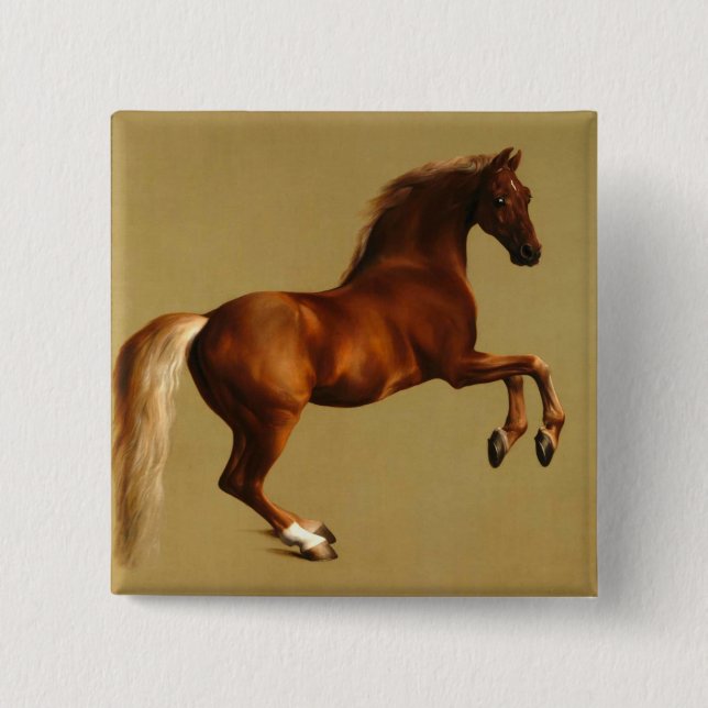 RED HORSE 2 INCH SQUARE BUTTON (Front)