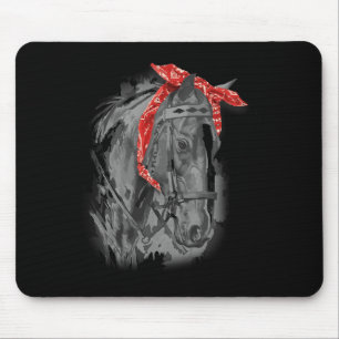 Red Horse Bandana For Horseback Riding Mouse Pad