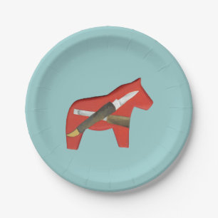 Red Horse Carving Plate