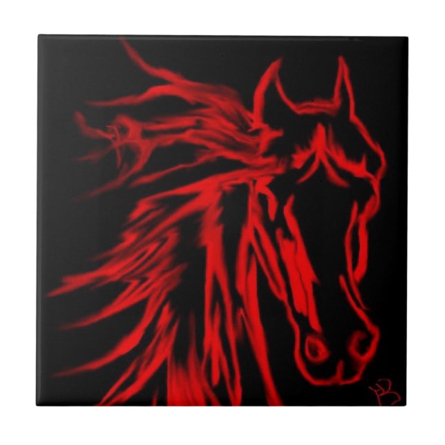 Red horse Ceramic Tile (Front)