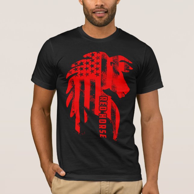 RED HORSE Flag T-Shirt (Front)