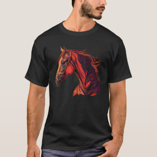Red Horse  Horseback Riding Equestrian Cowgirl Fun T-Shirt
