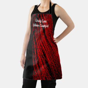 Red Horse Mane Abstract Apron