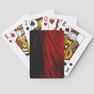 Red Horse Mane Abstract Playing Cards