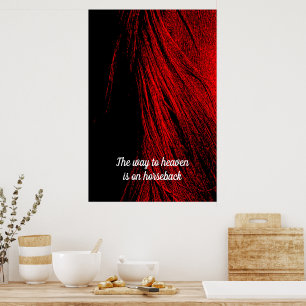 Red Horse Mane Abstract Poster