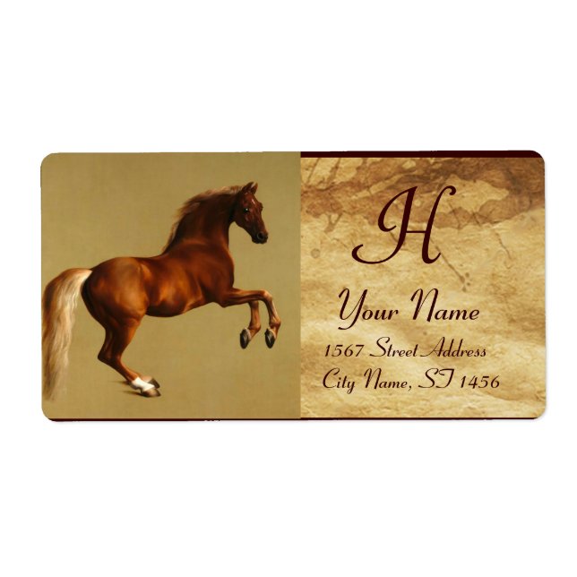 RED HORSE MONOGRAM ,brown parchment (Front)
