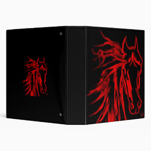 Red Horse on Black Original Art Binder