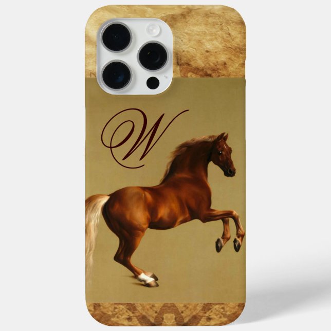 RED HORSE Parchment Monogram Case-Mate iPhone Case (Back)