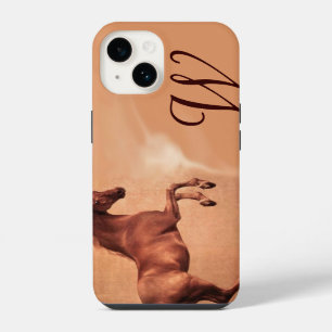 RED HORSE Parchment Monogram iPhone 14 Case