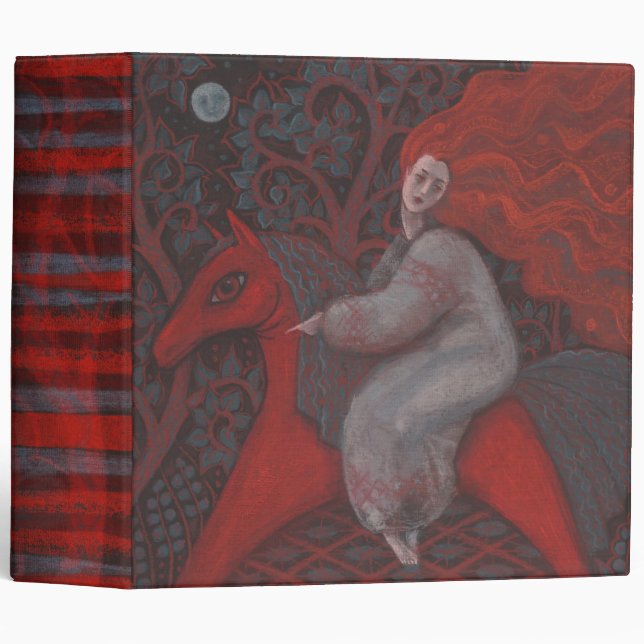 “Red Horse”, redhead woman, fantasy surreal art Binder (Front/Spine)
