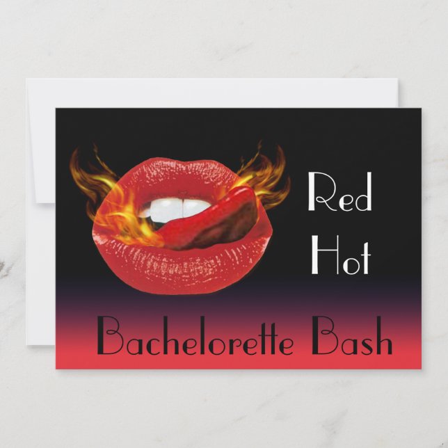 Red Hot Bachelorette Bash Invitation (Front)