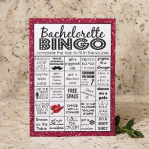 Red Hot Bachelorette Bingo, Party Game, Challenge Invitation