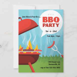 Red Hot BBQ Party Invitation