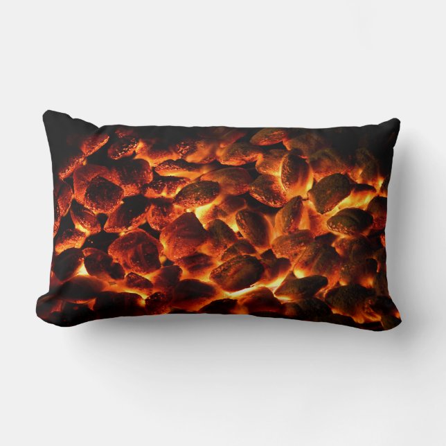 Red Hot Burning Coals Lumbar Pillow (Front)