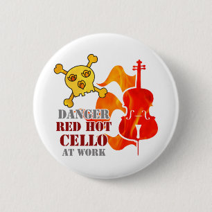 Red Hot Cello 2 Inch Round Button