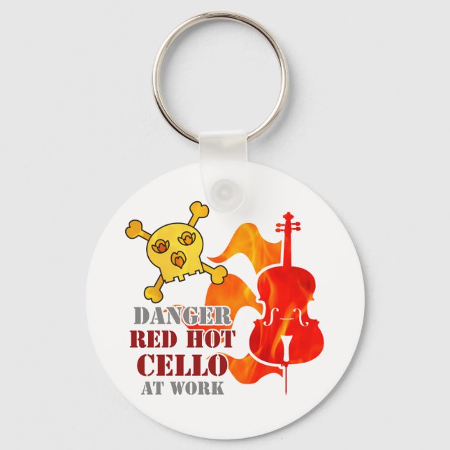 Red Hot Cello Keychain (Front)