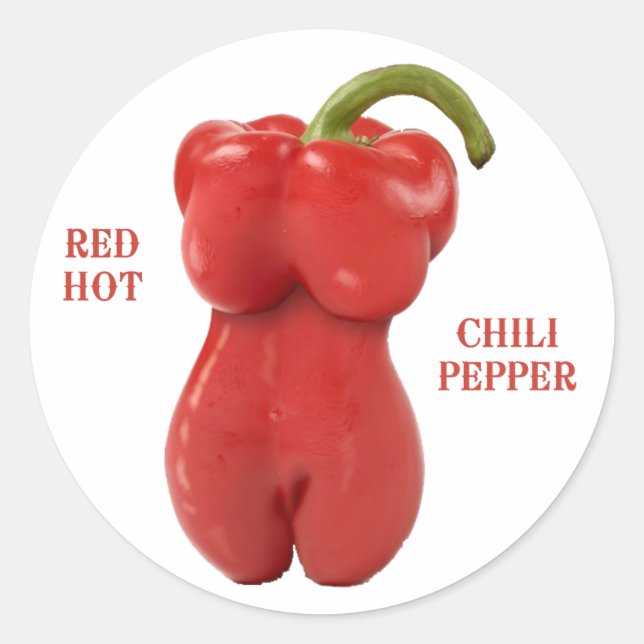 Red Hot Chili Pepper Classic Round Sticker (Front)