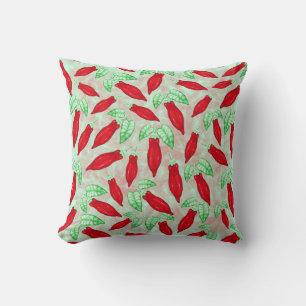 Red Hot Chili Pepper Decorative Pattern Throw Pillow