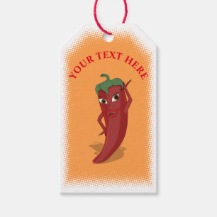Red Hot Chili Pepper Diva Drawing Gift Tags