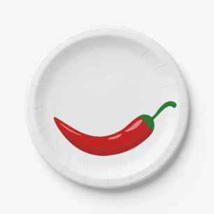 Red hot chili pepper paper plate