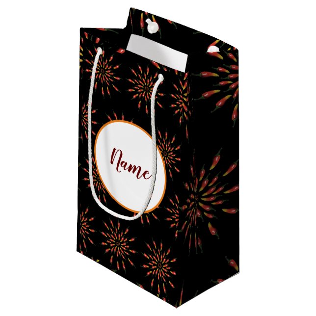 Red Hot Chili Peppers Mandala Art Personalized Small Gift Bag (Front Angled)