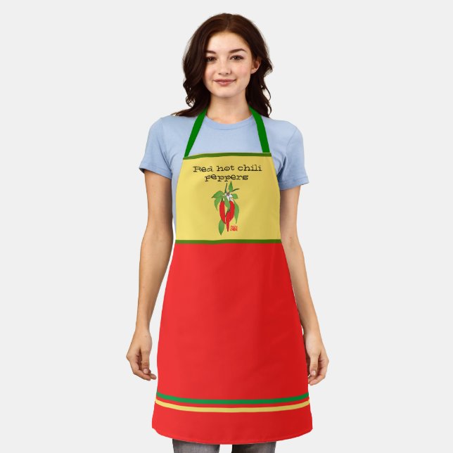 Red Hot Chili Peppers Mustard All-Over Print Apron (Worn)