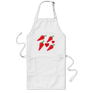 Red Hot Chili Peppers On a White Cooks Apron