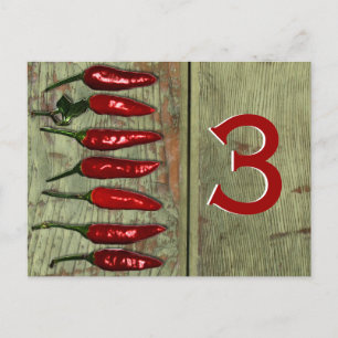Red Hot Chili Peppers Wood Look Table Number Postcard