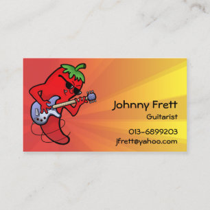 Red Hot Chilli Guitarist Business Card