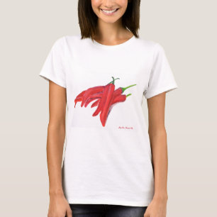 Red hot chilli peppers watercolor vegetables T-Shirt