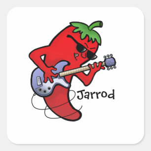 Red Hot Chilli Rocker Square Sticker