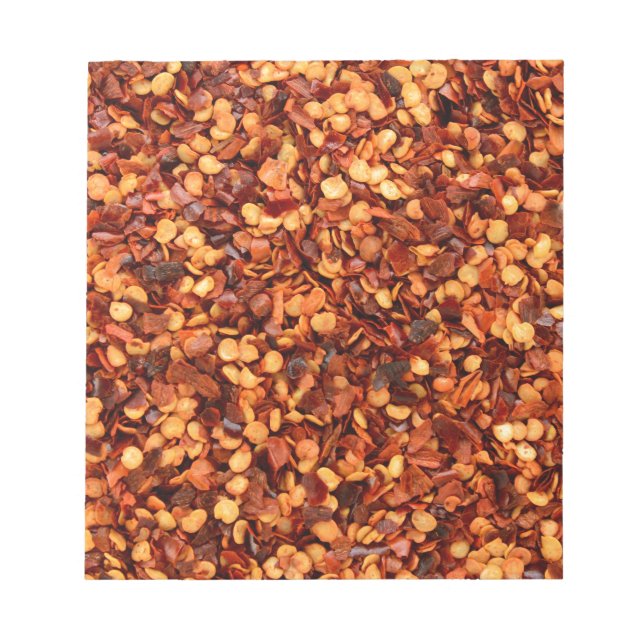 Red hot dried chili flakes notepad (Front)