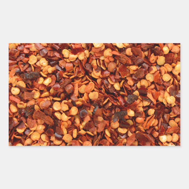 Red hot dried chili flakes sticker (Front)