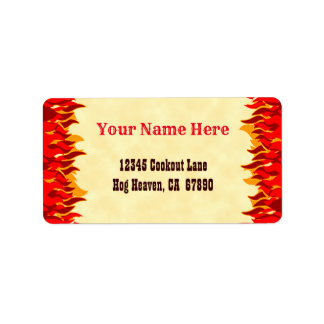 Red Hot Flames Custom Editable Address Labels