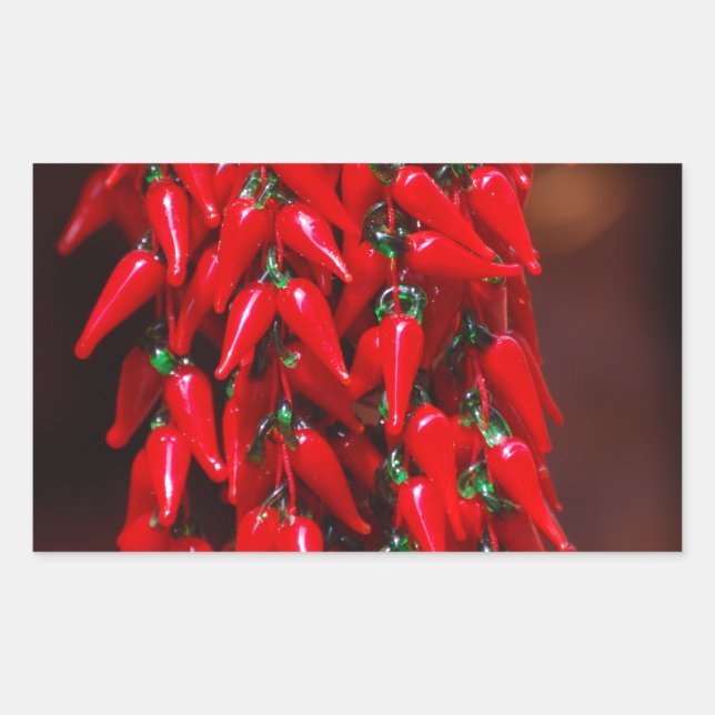 Red Hot Hanging Chili Peppers Image Design Sticker (Front)