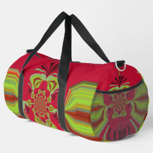 Red Hot Lemon Kaleidoscope Motif: A Bold & Bright Duffle Bag