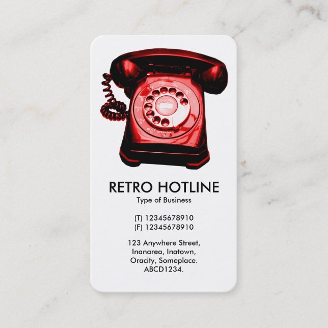 Red Hot Line - White Business Card (Front)
