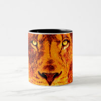 Red Hot Lion Face Red Orange Flames