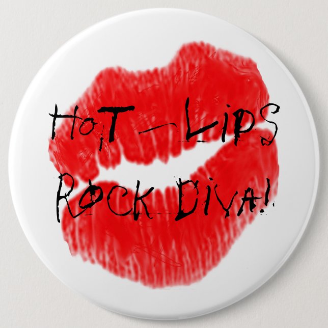 Red Hot Lips I 6 Inch Round Button (Front)