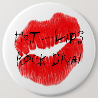 Red Hot Lips I 6 Inch Round Button