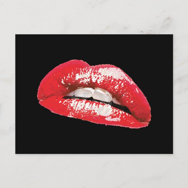 Red hot lips postcard (Front)