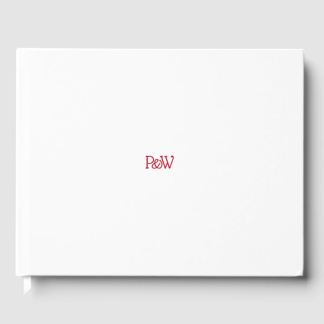 Red Hot Love Typography Mariage Livre d'invité (Recto)