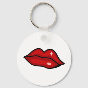 RED HOT LUCIOUS KISS LIPS SHINY LIPGLOSS BEAUTY KEYCHAIN