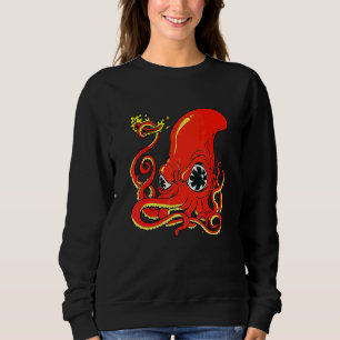 Red Hot Octopus  Sea Animal Creatures Sweatshirt