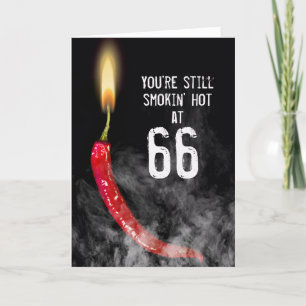 Red Hot Pepper 66th Birthday Card