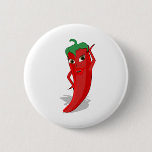 Red Hot Pepper Diva 2 Inch Round Button