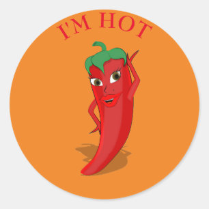 Red Hot Pepper Diva Classic Round Sticker