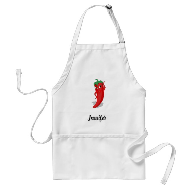 Red Hot Pepper Diva Custom Name Standard Apron (Front)
